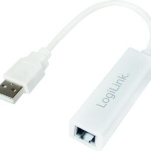 CABLU USB LOGILINK adaptor, USB 2.0 (T) la RJ45 (M), 10cm, 10/100 Mbit/s, alb, "UA0144B" (timbru verde 0.08 lei)