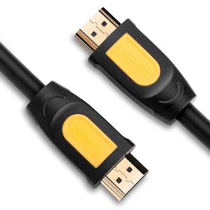 CABLU video Ugreen, "HD101" HDMI (T) la HDMI (T), rezolutie maxima 4K UHD (3840 x 2160) la 60 Hz, round cable, conectori auriti, 5m, negru + galben "10167" (timbru verde 0.8 lei) - 6957303811670