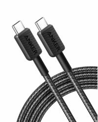 Cablu alimentare si date Anker, USB Type-C (T) la USB Type-C (T), 1.8m rata transfer 480 Mbps, 60W, invelis nylon, braided, negru, "A81F6G11" (timbru verde 0.03 lei) - 0194644020835