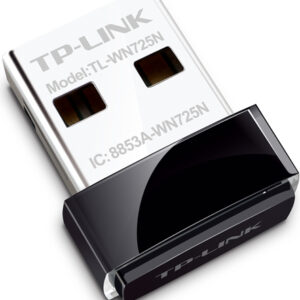 ADAPTOR RETEA TP-LINK NANO, extern wireless 2.4 GHz, USB 2.0, port, 150 Mbps, antena interna x 1, "TL-WN725N" (timbru verde 0.18 lei)