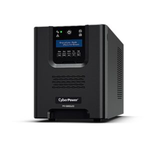 UPS CYBER POWER Line Int. cu sin. pura, cu management, Tower, LCD, 1500VA/1350W, AVR, 8x IEC, baterie 2x 12V/17Ah, incarcare pana la 8h, USB, RS232, slot SNMP, APFC, EPO, LCD detasabil, hot-swapp, tehn. GreenPower, "PR1500ELCD" (timbru verde 11 lei)