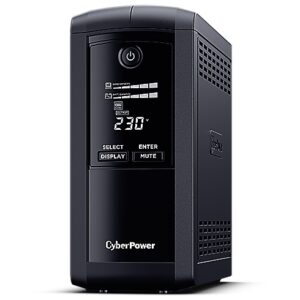 UPS CYBER POWER Line Int. cu sin. simulata, cu management, Tower, LCD, 1000VA/550W, AVR, 4x Schuko, baterie 1x 12V/9Ah, incarcare pana la 8h, USB, 2x RJ45, RS232, tehn. GreenPower, "VP1000ELCD" (timbru verde 11 lei)