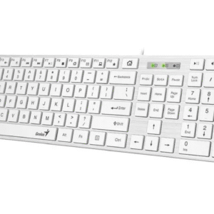TASTATURA GENIUS USB, multimedia, 104 taste + 12 taste multimedia, alb, "SlimStar 126" "31310017408" (timbru verde 0.8 lei)
