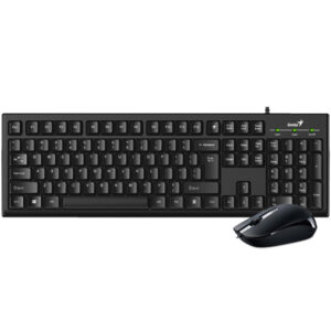 KIT wired GENIUS USB, tastatura 104 taste (concave) + mouse optic 1000dpi, 3 butoane, black, "KM-160" "31330001413"  (timbru verde 0.8 lei)