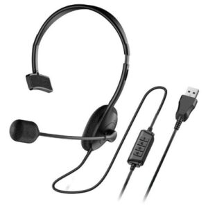 CASTI Genius, "HS-100U", cu fir, standard, utilizare multimedia, call center, microfon pe brat, conectare prin USB, cablu 2m, negru, "31710027400", (timbru verde 0.8 lei)
