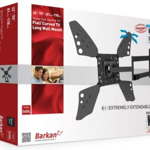 SUPORT de perete BARKAN, pt 1 TV/monitor plat, curbat, diag. max 80 inch, rotatie, inclinare, pivotare, verticala, max 50 kg, "3400LW.W"