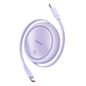 CABLU alimentare si date Baseus Free2Draw Mini, Fast Charging Data Cable pt. smartphone, retractabil, USB Type-C la USB Type-C 100W, 1m, violet "P10364500511-00" (timbru verde 0.08 lei) - 6932172647544