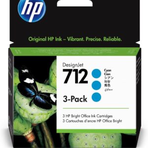 Tri-Pack Original HP Cyan, nr.712, pentru DesignJet Studio 24|Studio 36|T230|T250|T630|T650, 29ml, (timbru verde 0.45 lei), "3ED77A"