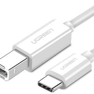 CABLU USB Ugreen pt. imprimanta, "US241" USB Type-C (T) la USB 2.0 Type-B (T), 1.5m, alb, "40417" (timbru verde 0.08 lei) - 6957303844173