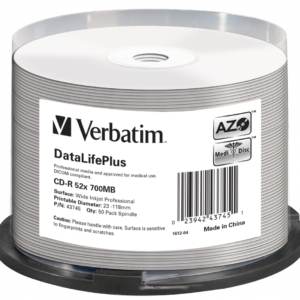 CD-R VERBATIM 700MB, VITEZA 52X, THERMAL PRINTRABLE NO-ID, SPINDLE, 50 BUC, "43745"