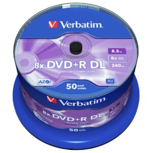 DVD+R VERBATIM  8.5GB, 240min, viteza 8x, 50 buc, Double Layer, spindle, "Matt Silver" "43758"