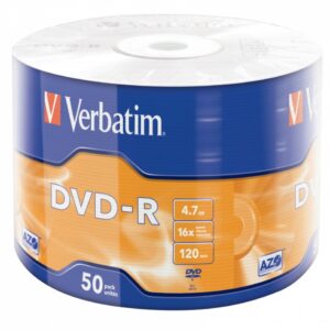 DVD-R VERBATIM  4.7GB, 120min, viteza 16x, 50 buc, Single Layer, shrink wrap, "Matt Silver", AZO "43788"