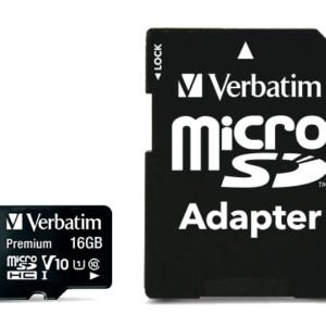 MEMORIE microSD CARD VERBATIM 16GB CLASA 10, ADAPTOR INCLUS "44082" (TIMBRU VERDE 0.03 LEI)