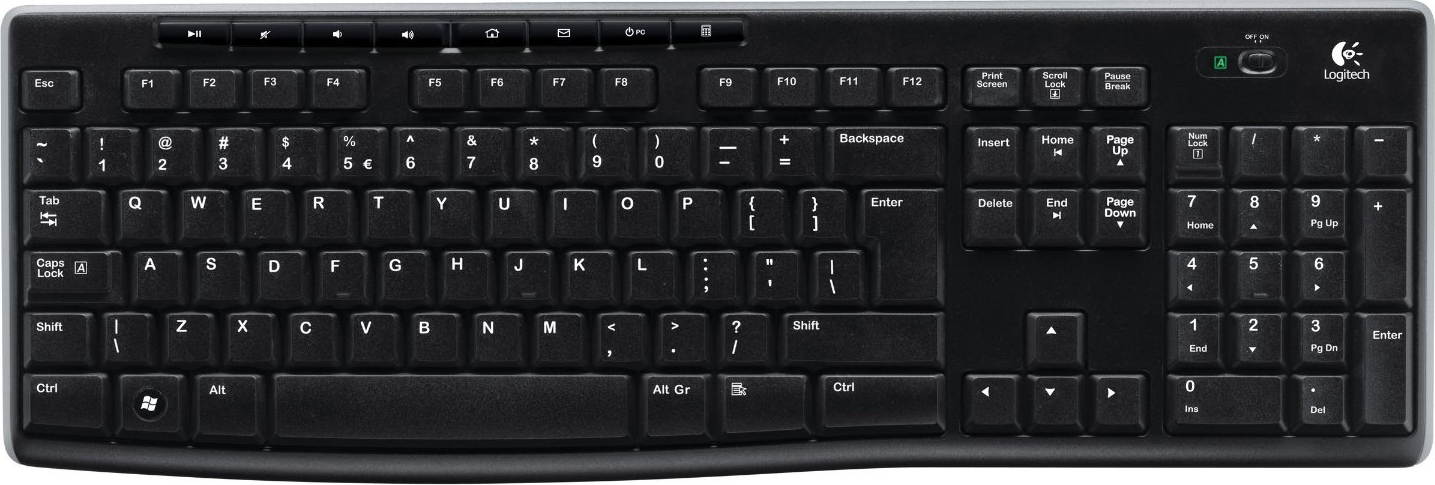 TASTATURA LOGITECH wireless, multimedia, 8 taste multimedia, black, "K270" "920-003738"  (timbru verde 0.8 lei)