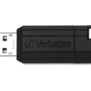 MEMORII USB Verbatim 2.0 PINSTRIPE 128GB BLACK, "49071" (timbru verde 0.03 lei)