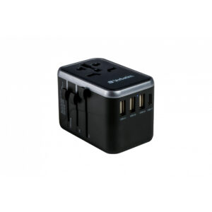 Adaptor universal Verbatim UTA-04, 6-in-1Priza cu USB-C PD si QC, USB-C, 3 x USB-A "49546" (timbru verde 0.18 lei)