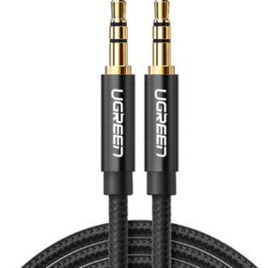 CABLU audio Ugreen, "AV112" stereo 3.5 mm jack (T) la 3.5 mm jack (T), 2m, conectori auriti, braided, negru "50363" (timbru verde 0.18 lei) - 6957303853632