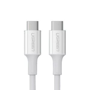 CABLU alimentare si date Ugreen, "US300", Fast Charging Data Cable pt. smartphone, USB Type-C la USB Type-C, 5A, 1m, alb "60551" (timbru verde 0.08 lei) - 6957303865512