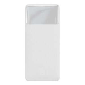 POWER BANK Baseus Bipow, 20000mAh, 15W, 2 x USB; 1 x USB Type-C, digital display pt. status baterie, total 3A, alb, "PPBD050102" (timbru verde 0.98 lei) - 6932172618223