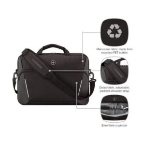 Wenger, XE Compact Brief 16, 16" Laptop Briefcase with Tablet Pocket, Black "653299"