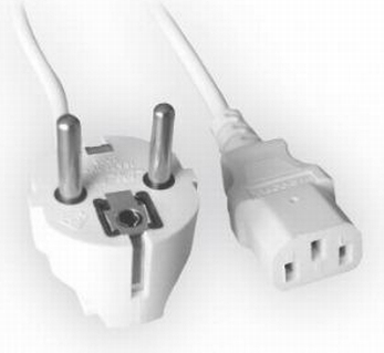 CABLU alimentare GEMBIRD 1.8m, intrare Shucko, iesire C13, 10A, certificare VDE, bulk, white, "PC-186W-VDE" (timbru verde 0.18 lei)