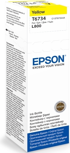 Cartus Cerneala Original Epson Yellow, T6734, pentru L800,  , (timbru verde 0.15 lei), "C13T67344A"(RAPO)