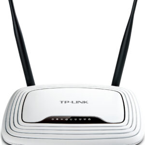 ROUTER TP-LINK wireless  300Mbps, 4 porturi 10/100Mbps, 2 antene externe, Atheros, 2T2R "TL-WR841N" (timbru verde 0.8 lei)