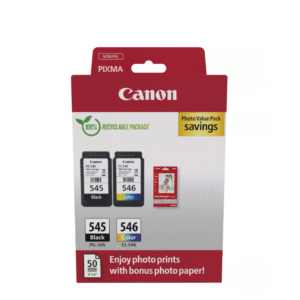 Combo-Pack  Original Canon Black/Color, PG-545/CL-546 Value Pack, pentru Pixma IP2850|MG2450|MG2455|MG2550|MG2550S|MG2950|MG3050|MG3051|MG3052|MG3053|MX495 Black|MX495 White|TR4550|TS205|TS305|TS3150|TS315, , (timbru verde 0.3 lei), "8287B008AA"