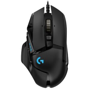 MOUSE LOGITECH, "G502", gaming, cu fir, USB, optic, 16000 dpi, butoane/scroll 11/1, iluminare, butoane programabile, negru, "910-005470" (timbru verde 0.18 lei)