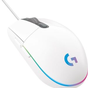 MOUSE LOGITECH, "G102 LIGHTSYNC", gaming, cu fir, USB, optic, 8000 dpi, butoane/scroll 6/1, iluminare, butoane programabile, alb, "910-005824" (timbru verde 0.18 lei)