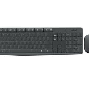 KIT wireless LOGITECH, tastatura wireless multimedia + mouse wireless 3 butoane, black, "MK235" "920-007931" (timbru verde 0.8 lei)