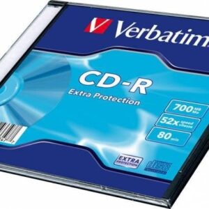 CD-R VERBATIM  700MB, 80min, viteza 52x,   1 buc, Slim Case, "43347" (pret pt. 1 blank CD - 200buc. / cutie) 935144