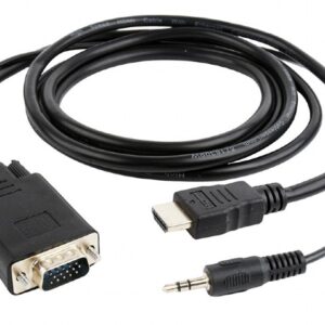 CABLU video GEMBIRD,splitter HDMI(T) la VGA(T)+Jack 3.5mm(T),1.8m,1920x1080 la 60Hz,converteste semnal digital HDMI in analog VGA+audio 3.5 mm jack,negru, "A-HDMI-VGA-03-6" (timbru verde 0.8 lei)