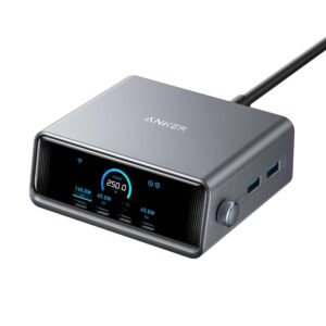 Alimentator retea Anker, Prime, 250W, PowerIQ 4.0, 4 x USB-C, 2 x USB-A, afisaj LCD 2.26 inch, argintiu, "A2345341" (timbru verde 0.18 lei) - 194644040437
