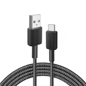 Cablu alimentare si date Anker, USB-A (T) la USB Type-C (T), 0.9m rata transfer 480 Mbps, invelis nylon, braided, negru, "A81H5G11" (timbru verde 0.03 lei) - 0194644125646