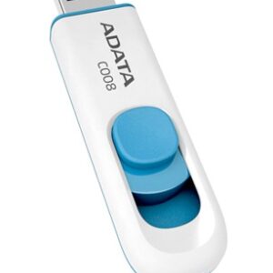 MEMORIE USB 2.0 ADATA 32 GB, retractabila, carcasa plastic, alb / albastru, "AC008-32G-RWE" (timbru verde 0.03 lei)