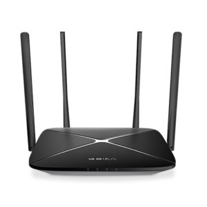 ROUTER MERCUSYS wireless 1200Mbps, 3 porturi 10/100/1000Mbps, Dual Band AC1200 "AC12G" (timbru verde 0.8 lei)