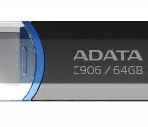 MEMORIE USB 2.0 ADATA 64 GB, cu capac, carcasa plastic, negru, "AC906-64G-RBK" (timbru verde 0.03 lei)