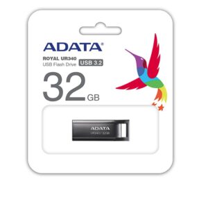 MEMORIE USB 3.2 ADATA UR340 32GB BLACK METALIC, "AROY-UR340-32GBK" (timbru verde 0.03 lei)