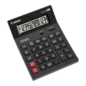 Calculator de birou CANON, AS-2400, ecran 14 digiti, alimentare solara si baterie, negru, "BE4585B001AA" (timbru verde 0.18 lei)