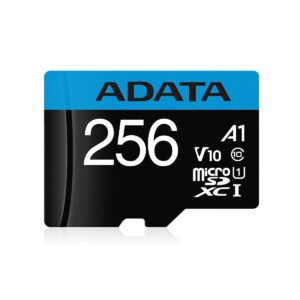 CARD MicroSD ADATA, 256 GB, MicroSDXC, clasa 10, standard UHS-I U1, "AUSDX256GUICL10A1-RA1" (timbru verde 0.03 lei)