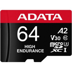 CARD MicroSD ADATA, 64 GB, MicroSDXC, clasa 10, standard UHS-I U3, "AUSDX64GUI3V30SHA2" (timbru verde 0.03 lei)