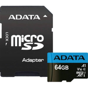CARD MicroSD ADATA,  64 GB, MicroSDXC, clasa 10, standard UHS-I U1 "AUSDX64GUICL10A1-RA1" (timbru verde 0.03 lei)
