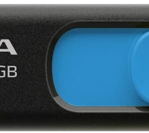 MEMORIE USB 3.2 ADATA 64 GB, retractabila, carcasa plastic, negru / albastru, "AUV128-64G-RBE" (timbru verde 0.03 lei)
