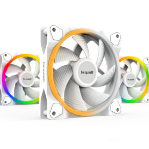 Set 3 ventilatoare be quiet! "LIGHT WINGS White"120mm 1700 rpm, Rifle bearing, 4-pin PWM, ARGB LED, "BL100" (timbru verde 0.54 lei)