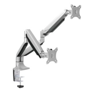 SUPORT de birou LOGILINK, pt 2 TV/monitor plat, curbat, diag. max 32 inch, rotatie, inclinare, pivotare, orizontala, verticala, totala, max 9 Kg x 2, "BP0043"