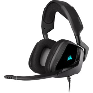 CASTI Corsair, "Void RGB Elite", cu fir, gaming, utilizare multimedia, microfon pe brat, conectare prin USB 2.0, negru, "CA-9011203-EU", (timbru verde 0.8 lei)