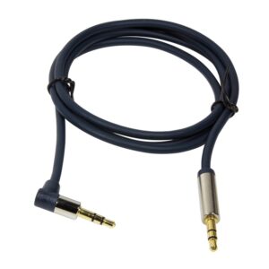 CABLU audio LOGILINK stereo (3.5 mm jack T/T), 1m, conectori auriti, un conector 90 grade, albastru "CA11100" (timbru verde 0.08 lei)