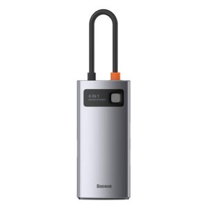 DOCKING Station Baseus Metal Gleam,conectare PC USB-C, USB 3.0x1|USB 2.0x1|USB Type C x 1 PD 100W 5V/9V/ 4.5V/20V 5A (Max) | HDMI x 1/4K/30Hz,gri "CAHUB-CY0G" (timbru verde 0.8 lei)-6953156204621