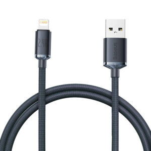 CABLU alimentare si date Baseus Crystal Shine, Fast Charging Data Cable pt. smartphone, USB la Lightning Iphone 2.4A, 1.2m, negru "CAJY000001" (timbru verde 0.18 lei) - 6932172602680